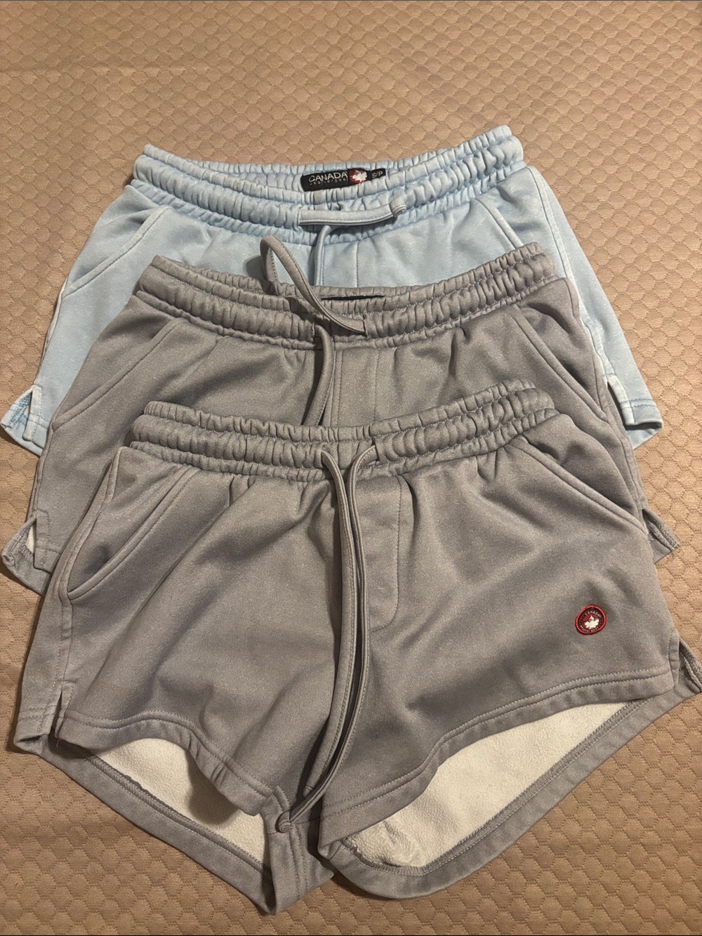 3 pairs of Canada weather Light Blue and Gray Women's Athletic Shorts Duo